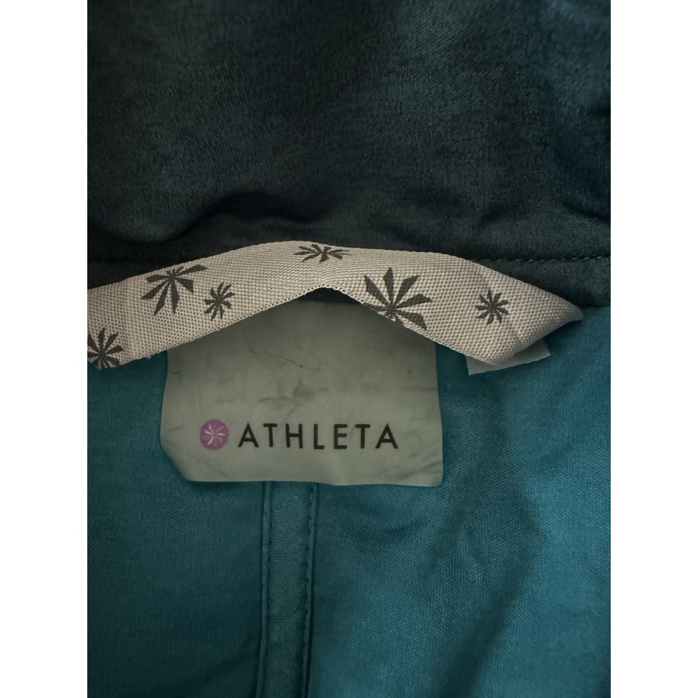 Athleta Down Puffer Vest Womens Small Green Gorpcore Outdoor Hiking Travel Soft - Picture 5 of 8